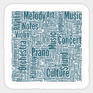 Melody Music Orchestra Silhouette Shape Text Word Cloud Sticker